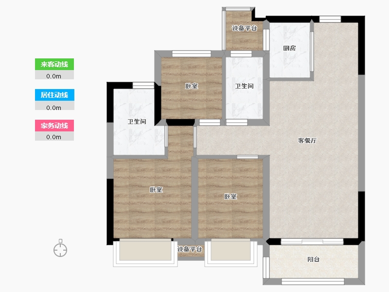 浙江省-宁波市-宝龙雅戈尔·江汇城-69.20-户型库-动静线