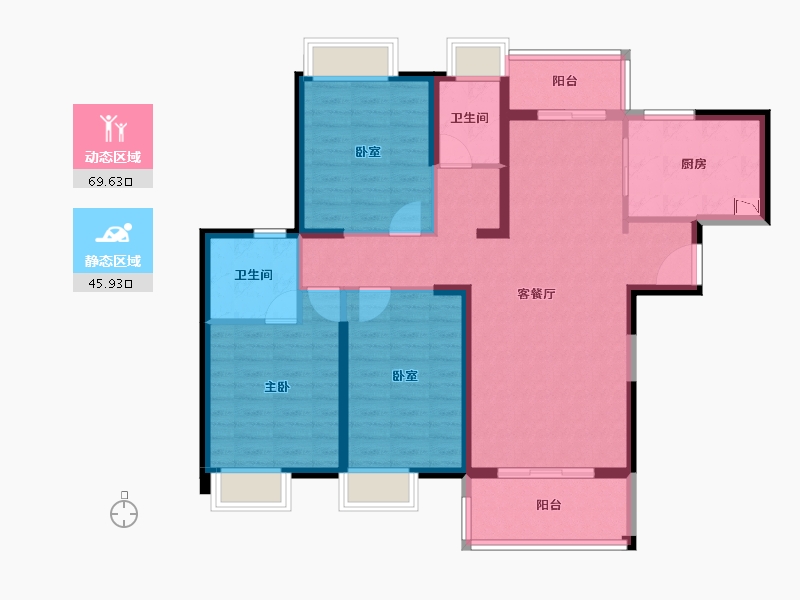 福建省-泉州市-新美居海湾广场-103.08-户型库-动静分区