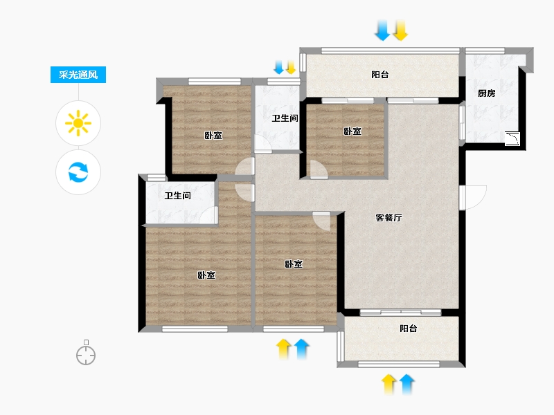 福建省-莆田市-外滩壹号-108.29-户型库-采光通风