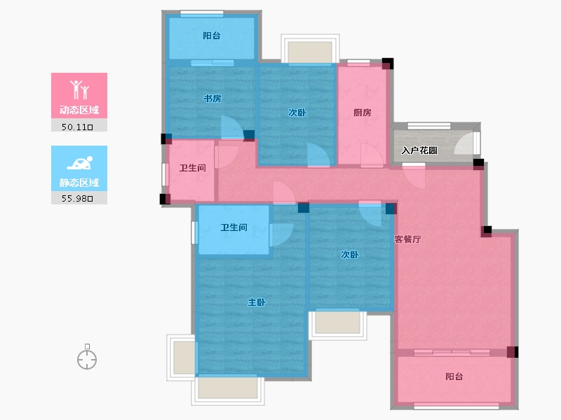 江西省-南昌市-美高东郊紫园-98.01-户型库-动静分区