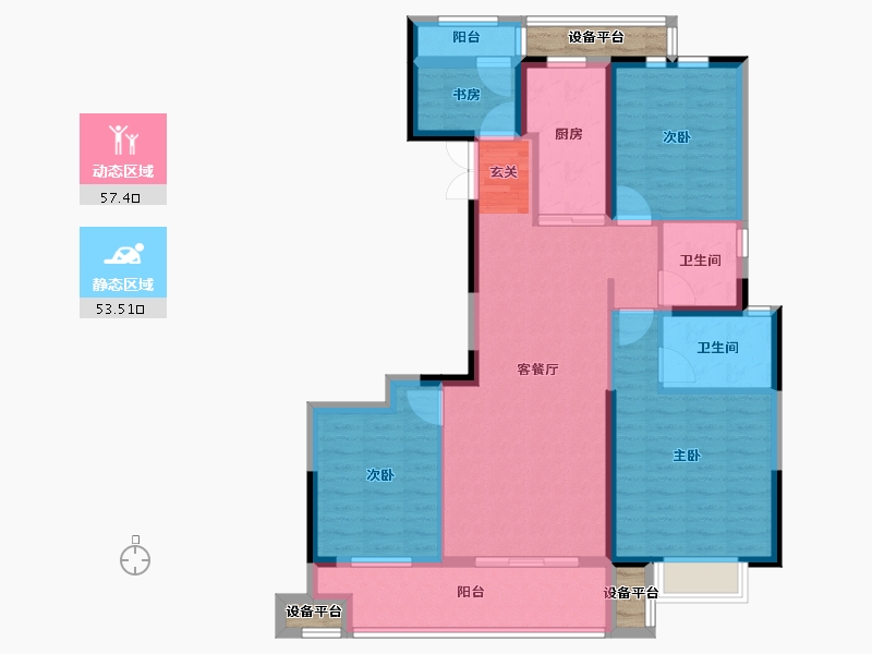 浙江省-台州市-锦钰园-103.01-户型库-动静分区