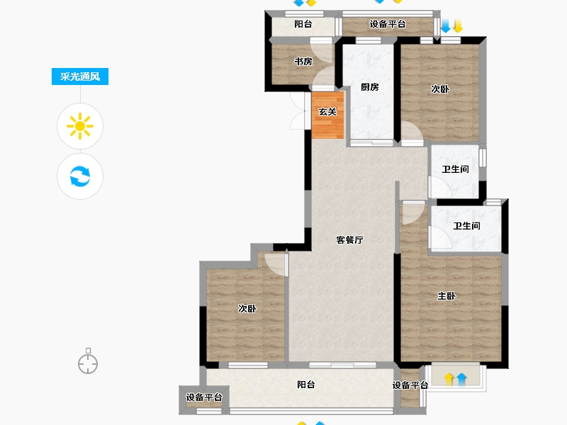 浙江省-台州市-锦钰园-103.01-户型库-采光通风