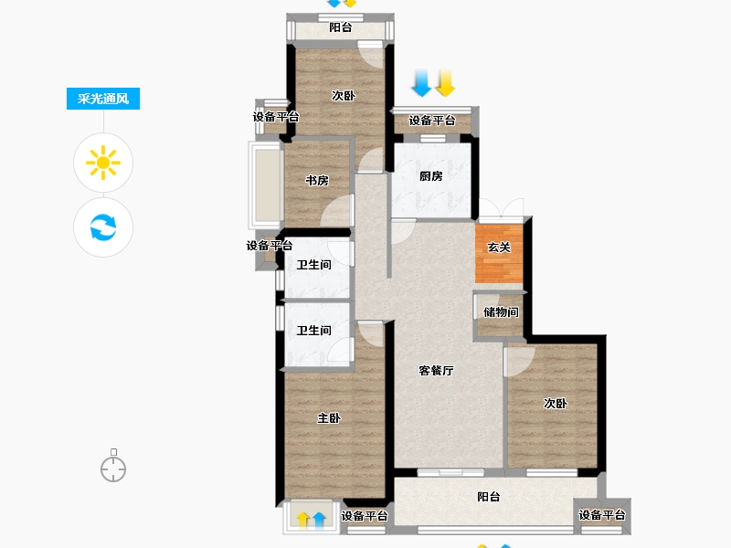 浙江省-台州市-锦钰园-98.00-户型库-采光通风