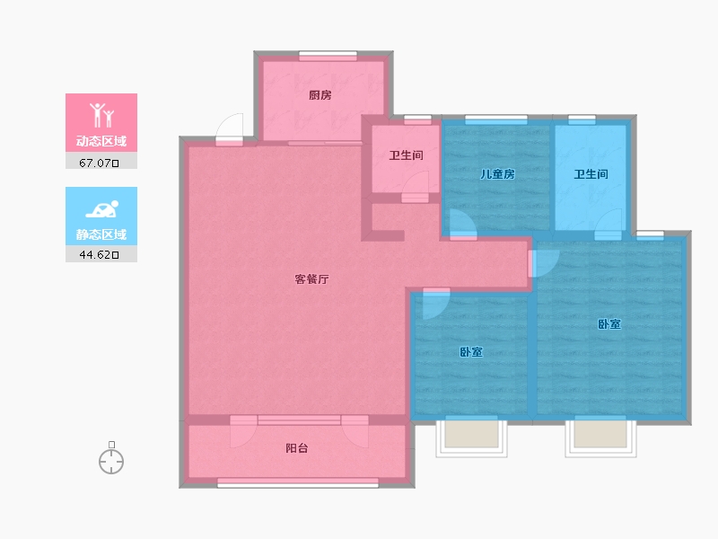 山东省-青岛市-中梁拾光漫城-100.00-户型库-动静分区