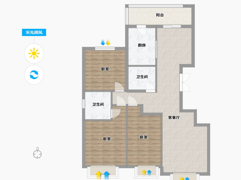 吉林省-辽源市-四平恒大首府-102.01-户型库-采光通风