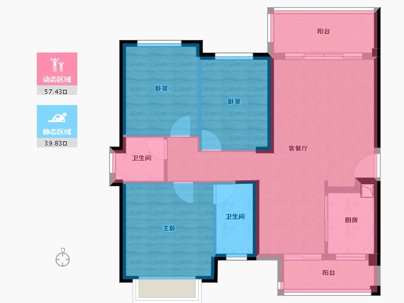 福建省-泉州市-源昌盛景湾-86.98-户型库-动静分区