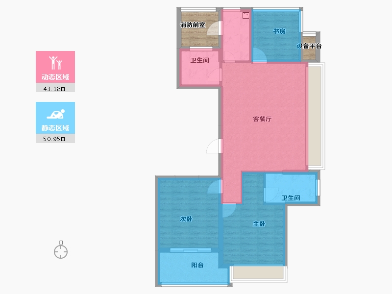 浙江省-宁波市-融信宋都南山府-89.25-户型库-动静分区