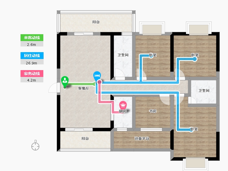 广西壮族自治区-玉林市-玉川万盛华府-110.42-户型库-动静线