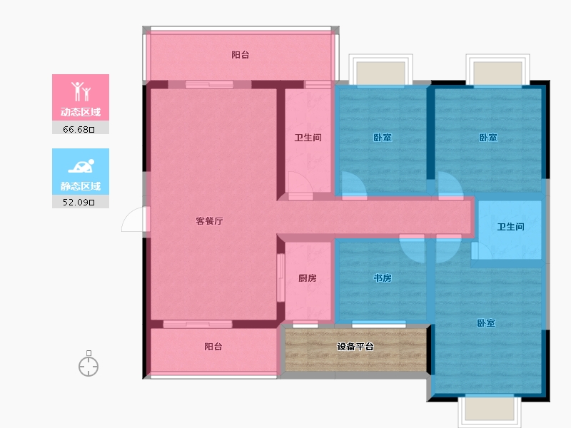 广西壮族自治区-玉林市-玉川万盛华府-110.42-户型库-动静分区