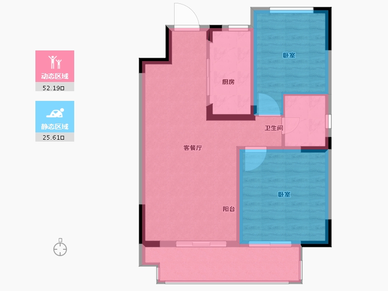 江苏省-无锡市-红豆天一华府-69.98-户型库-动静分区