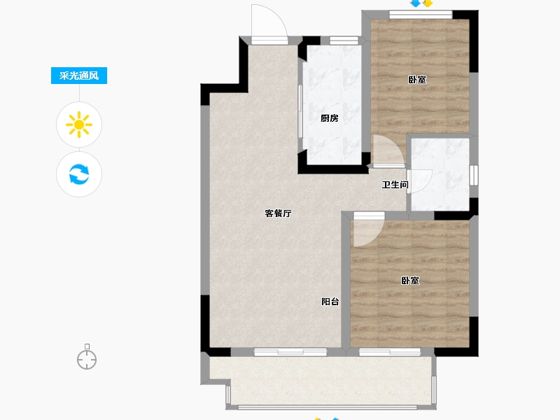 江苏省-无锡市-红豆天一华府-69.98-户型库-采光通风