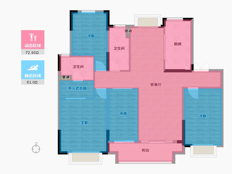 江苏省-泰州市-佳兆业壹号公馆-121.01-户型库-动静分区