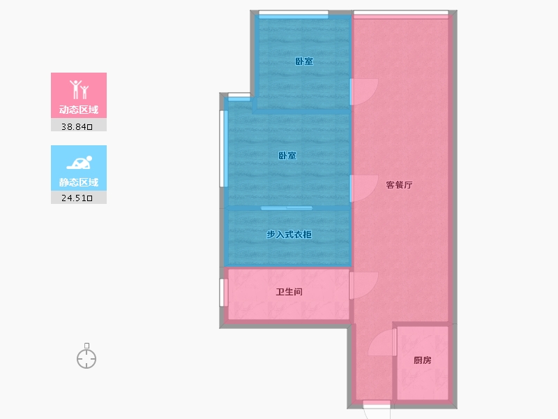 浙江省-杭州市-开元广场铂雅公馆-57.22-户型库-动静分区