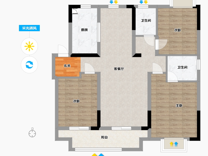 江西省-九江市-融创·政务壹号-92.00-户型库-采光通风