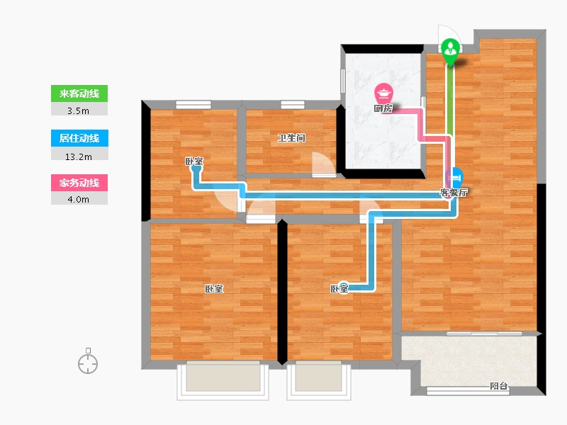 江苏省-镇江市-中南·公园物语-77.99-户型库-动静线