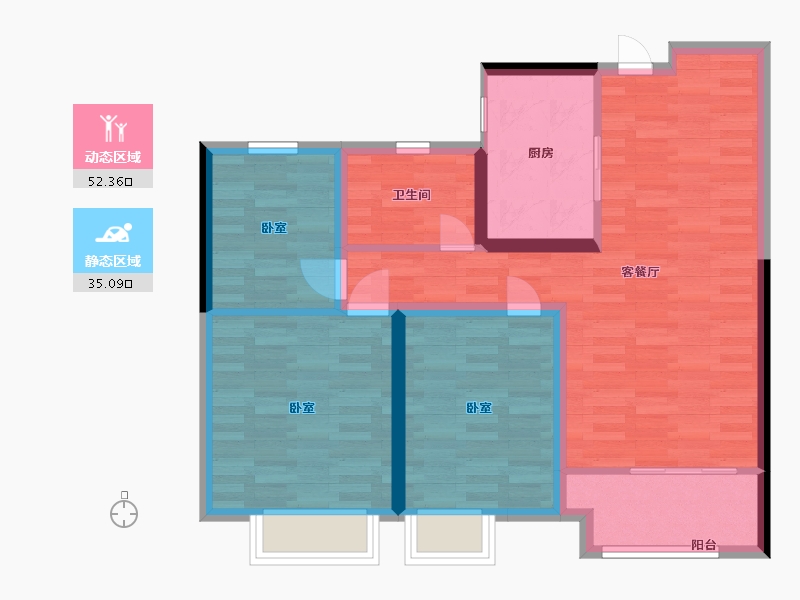 江苏省-镇江市-中南·公园物语-77.99-户型库-动静分区