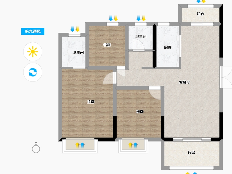 江西省-九江市-九瑞新城-91.20-户型库-采光通风