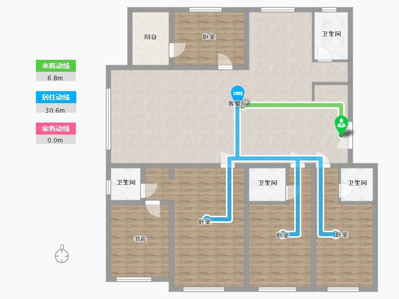 吉林省-辽源市-星源城湖语墅-176.43-户型库-动静线