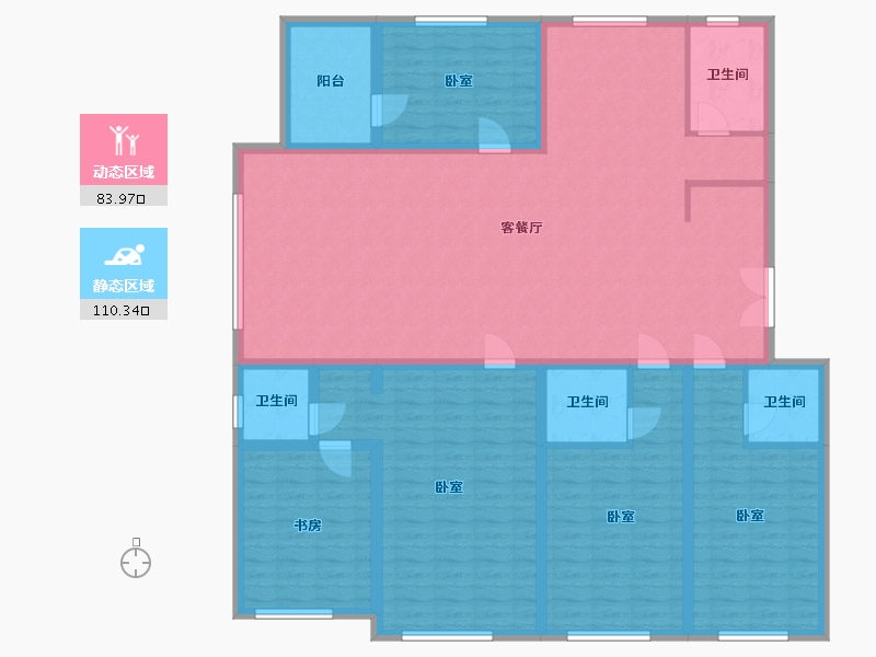 吉林省-辽源市-星源城湖语墅-176.43-户型库-动静分区