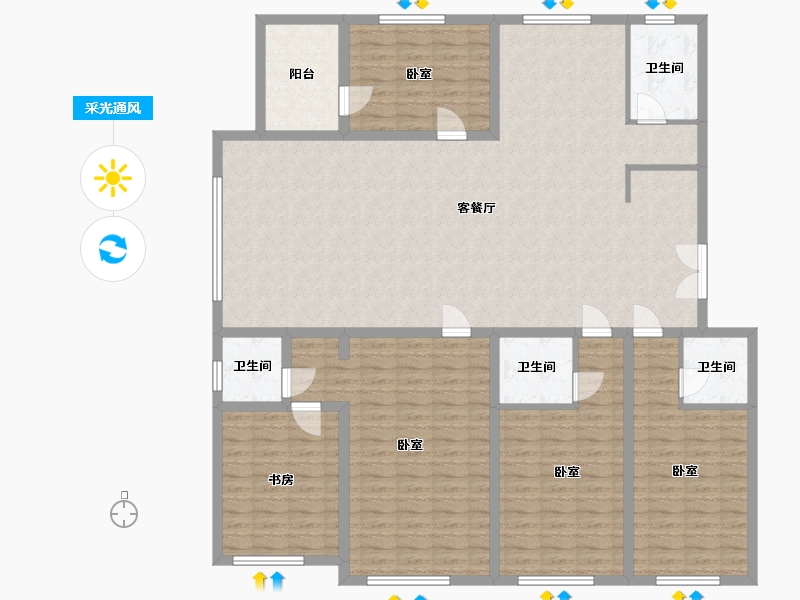 吉林省-辽源市-星源城湖语墅-176.43-户型库-采光通风