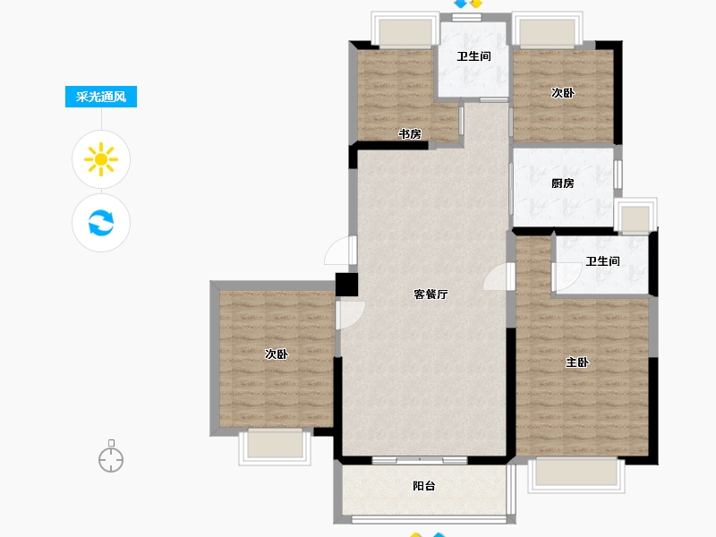 江西省-九江市-联发碧桂园·天璞-113.67-户型库-采光通风