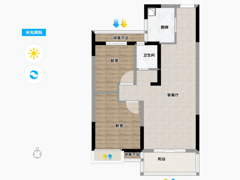 浙江省-金华市-南江悦-72.00-户型库-采光通风