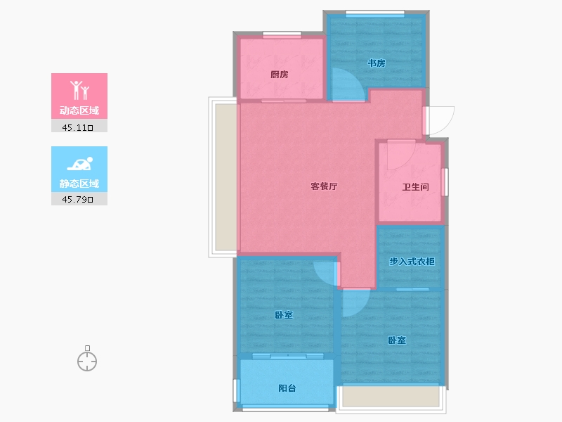 安徽省-芜湖市-伟星天境-81.99-户型库-动静分区