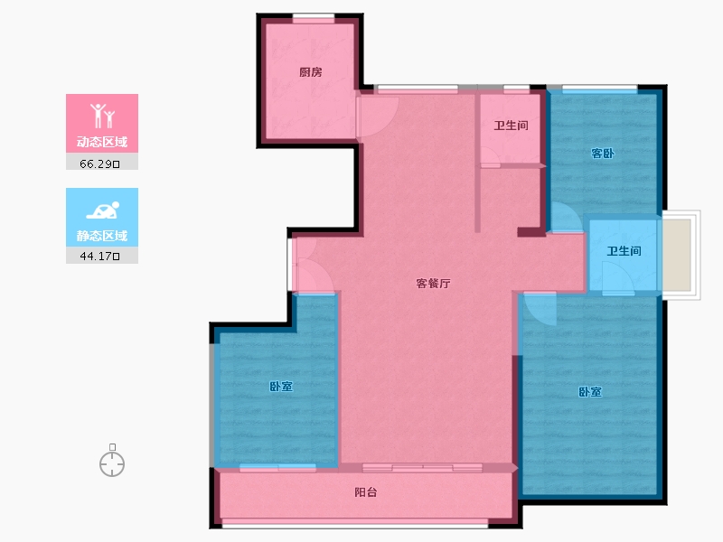 宁夏回族自治区-银川市-美林睿府-100.00-户型库-动静分区