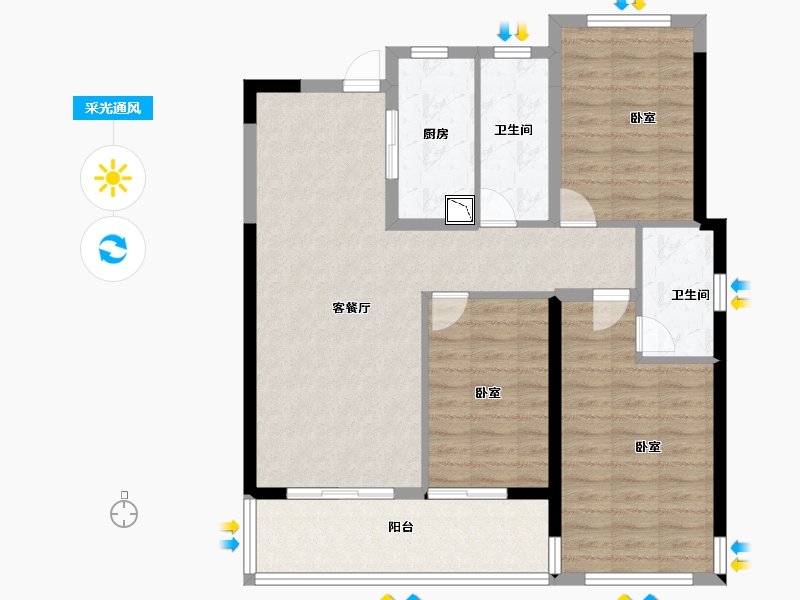 福建省-莆田市-保利林语溪-91.00-户型库-采光通风