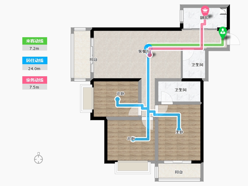 甘肃省-兰州市-天曜88-104.01-户型库-动静线