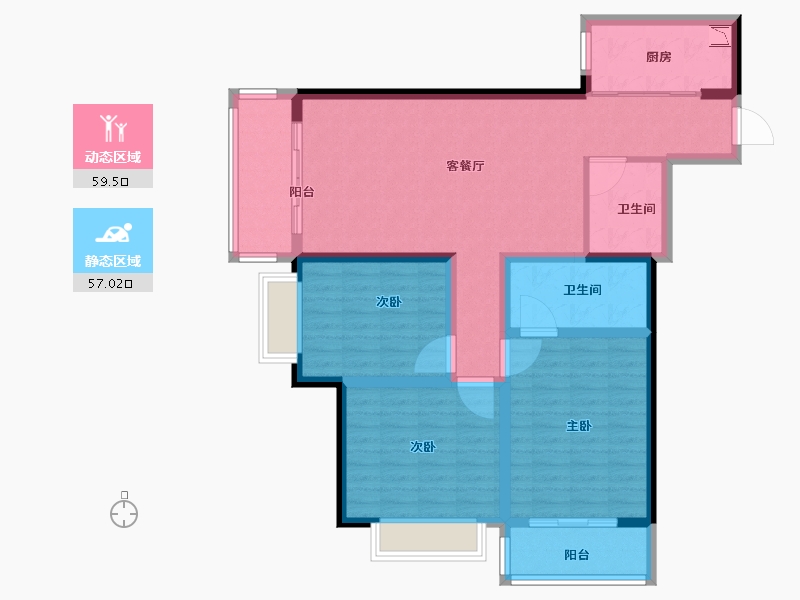 甘肃省-兰州市-天曜88-104.01-户型库-动静分区