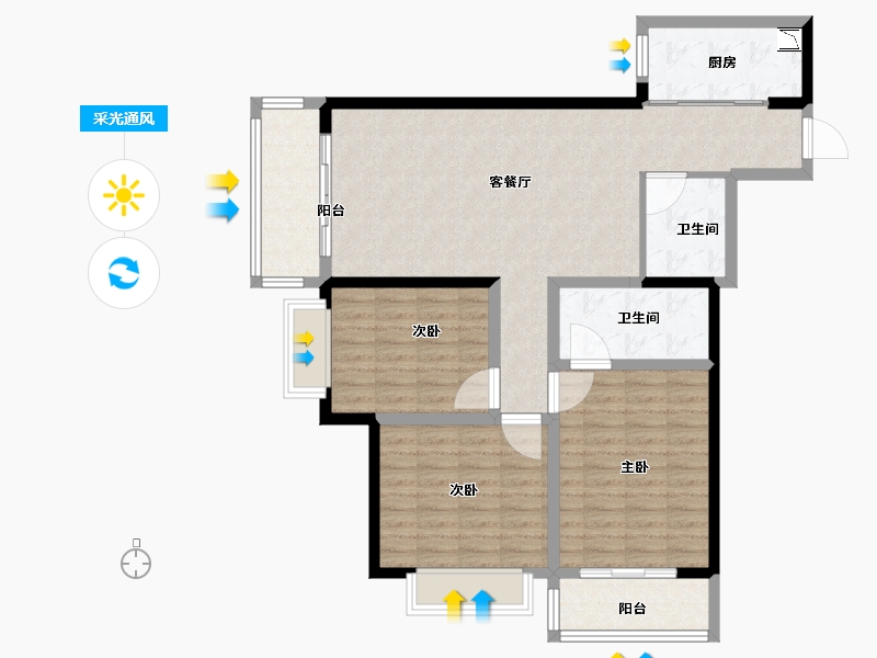 甘肃省-兰州市-天曜88-104.01-户型库-采光通风