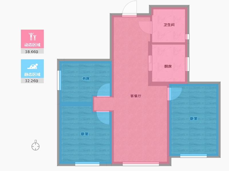 新疆维吾尔自治区-乌鲁木齐市-舒家苑-62.67-户型库-动静分区