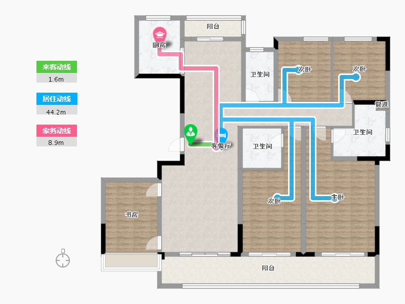 江苏省-泰州市-绿城春江明月-175.84-户型库-动静线