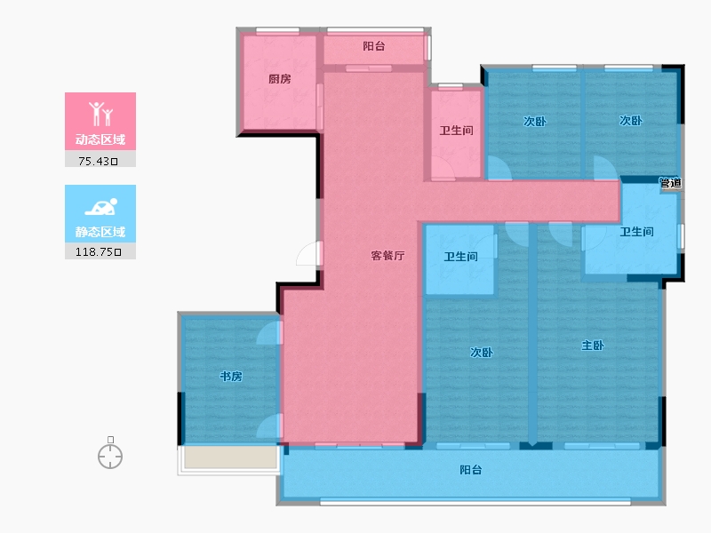 江苏省-泰州市-绿城春江明月-175.84-户型库-动静分区