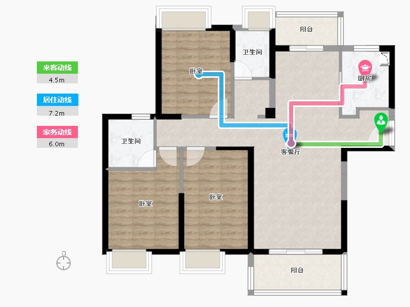 福建省-泉州市-新美居海湾广场-100.58-户型库-动静线