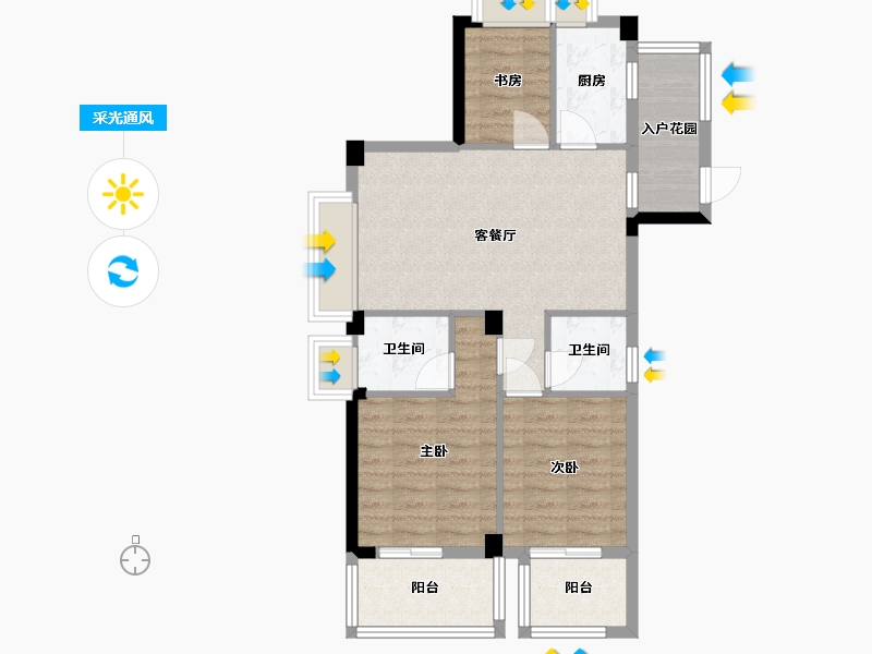 福建省-福州市-正祥奥园康都-73.00-户型库-采光通风