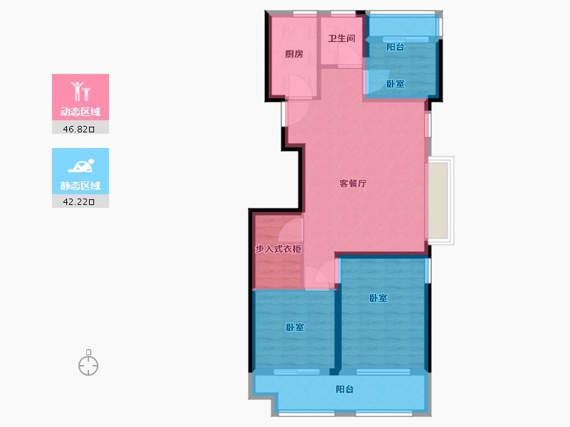 浙江省-宁波市-湖畔云庭-79.01-户型库-动静分区