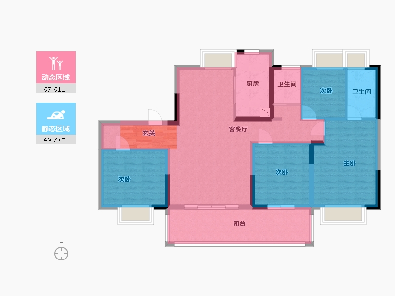 江西省-九江市-碧桂园·九瓏山-104.80-户型库-动静分区