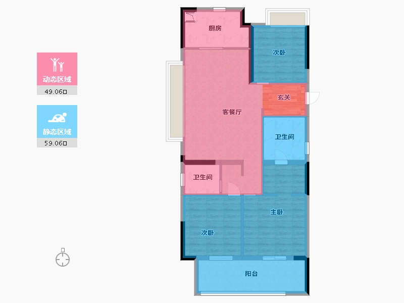 江西省-南昌市-弘阳时光里-97.20-户型库-动静分区