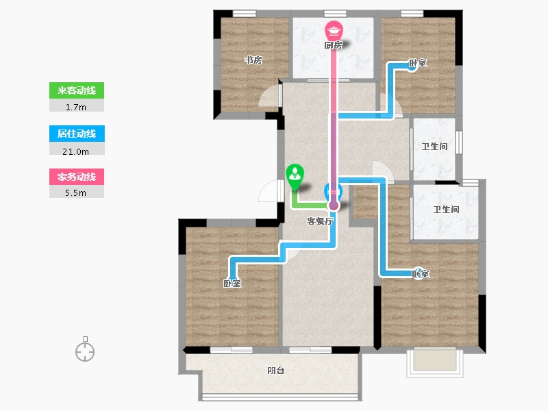 浙江省-嘉兴市-绿城·钱塘印月-99.68-户型库-动静线