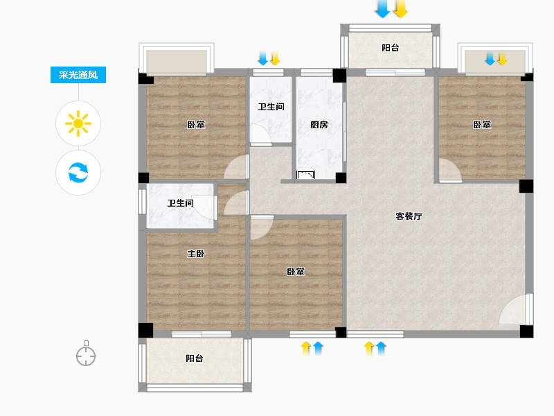 福建省-泉州市-永隆海上银滩-104.35-户型库-采光通风