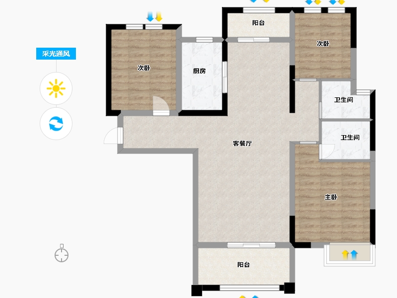 江西省-九江市-海正绿城-98.57-户型库-采光通风