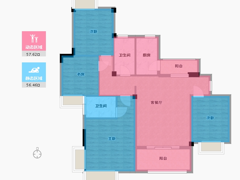 江西省-南昌市-美高东郊紫园-102.00-户型库-动静分区