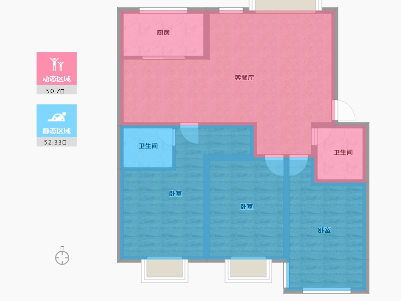 山东省-青岛市-锦厦新城桂园-92.00-户型库-动静分区