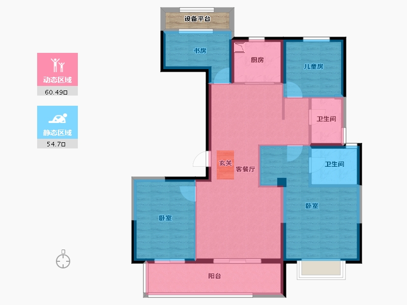 浙江省-宁波市-阅江府-105.99-户型库-动静分区