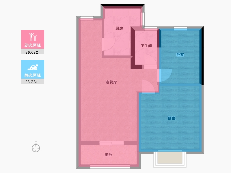 浙江省-嘉兴市-洛塘滨河郡-55.01-户型库-动静分区