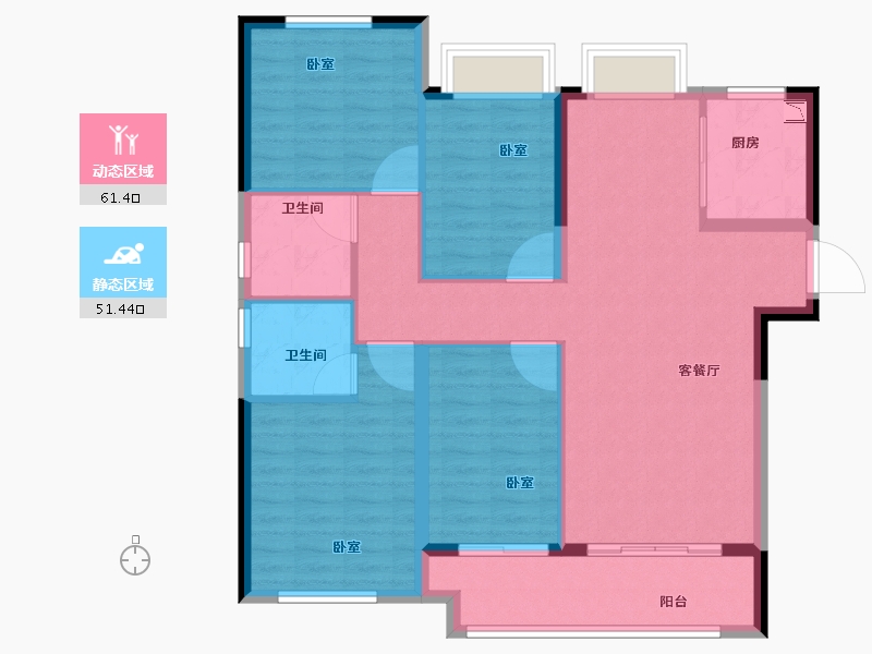 福建省-泉州市-正荣浔兴世纪春天-102.00-户型库-动静分区