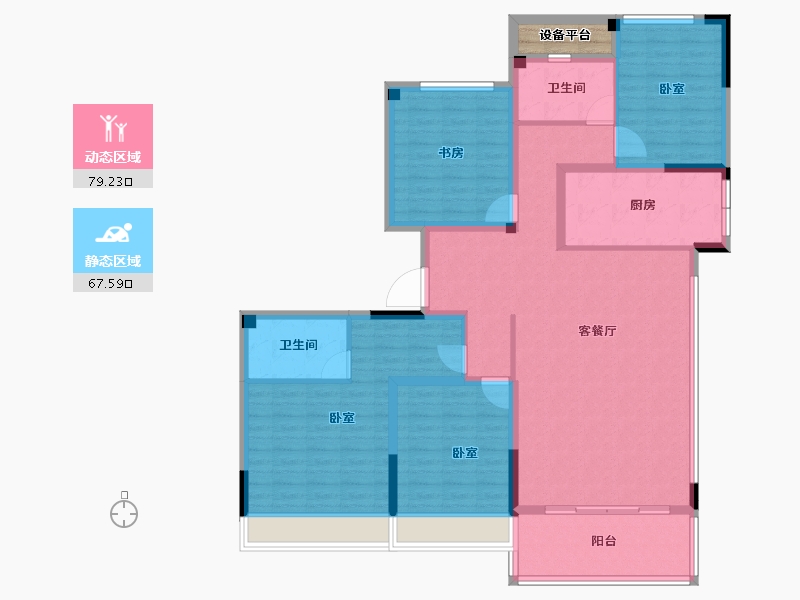 浙江省-绍兴市-融创绍兴壹号院-134.40-户型库-动静分区