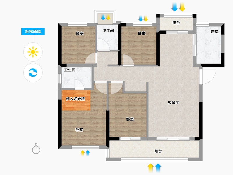 福建省-泉州市-中梁国府梁宸-99.00-户型库-采光通风